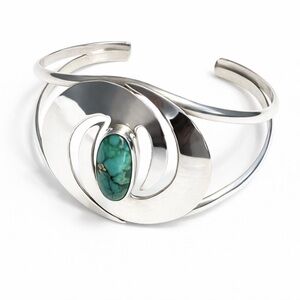 Navajo Sterling Silver Royston Turquoise Cuff Bracelet Native American Handmade